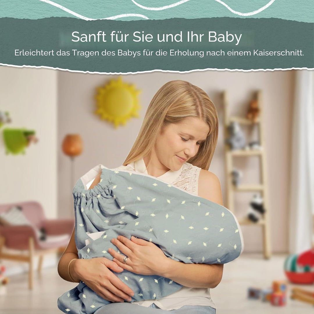 Snugglebundl Baby Bumble Babytragehilfe mit Griffen Einfach heben & legen-auch im Schlaf! 100% Bio-B