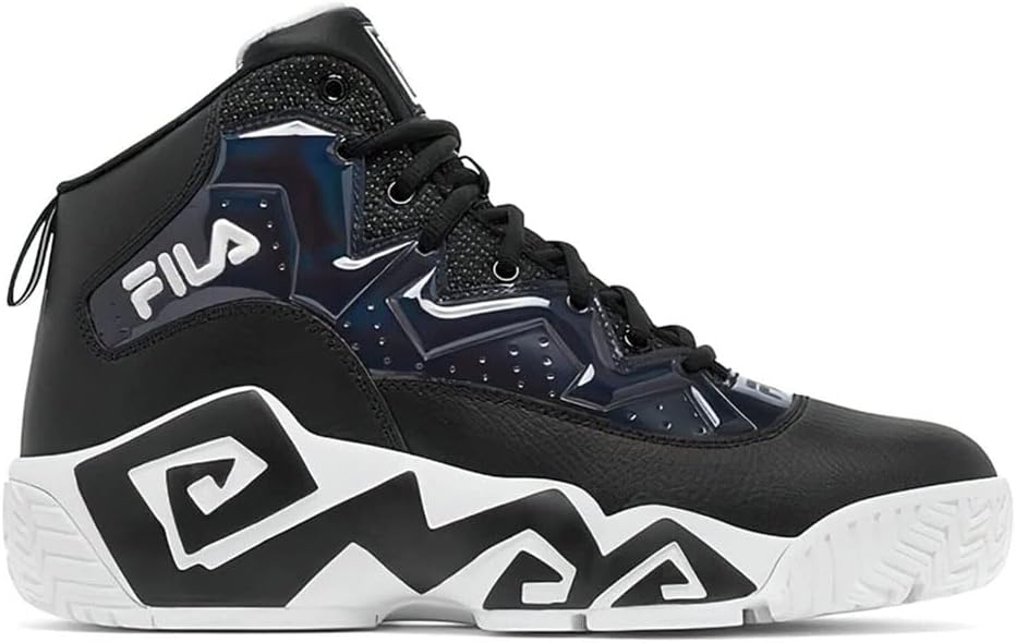 FILA Herren Leichte Basketball Mittelhohem Schaft Sneaker, 45 EU Schwarz Schwarz Weiß