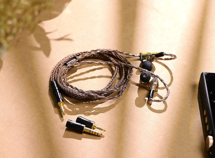 LINSOUL Tripowin Amber 32AWG OFC Oxygen Free Cable HiFi IEM Kabel mit austauschbarem 2.5mm/3.5mm/4.4