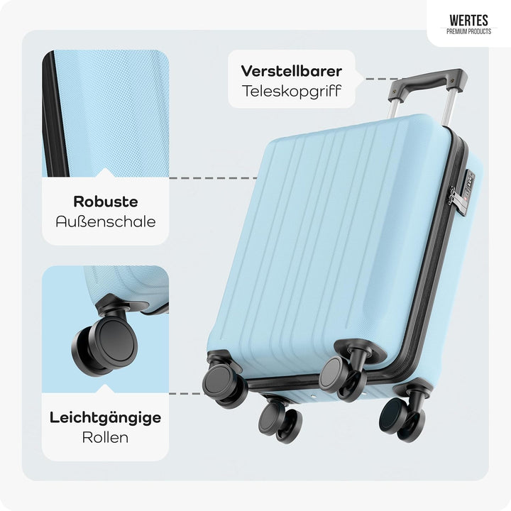 Handgepäck Koffer 55x40x20cm - 36L - TSA Schloss - Kabinenkoffer mit Dopperollen, Reisekoffer, Handg