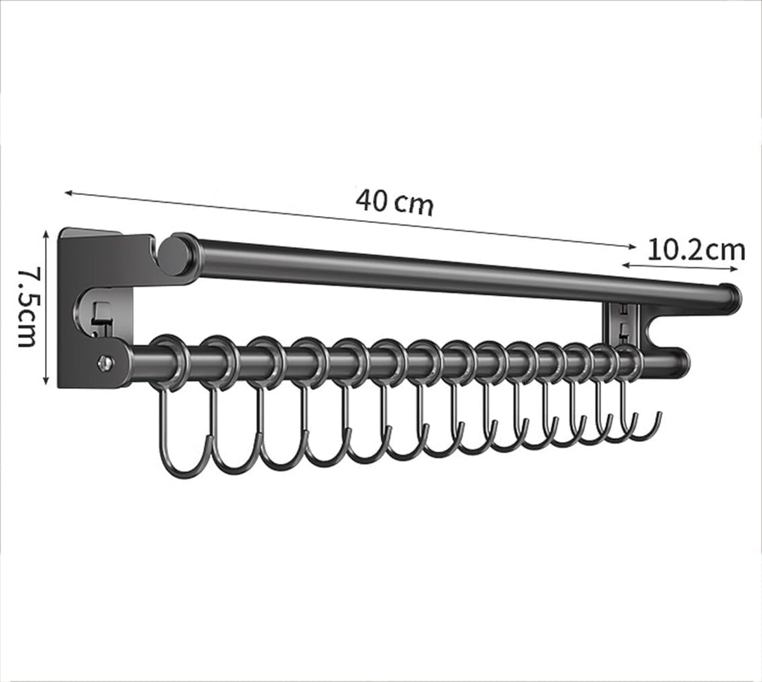 Hakenleiste Küche ohne Bohren mit 8 Haken | Küchenutensilienhalter, Küchenleiste, Küchen Organizer,