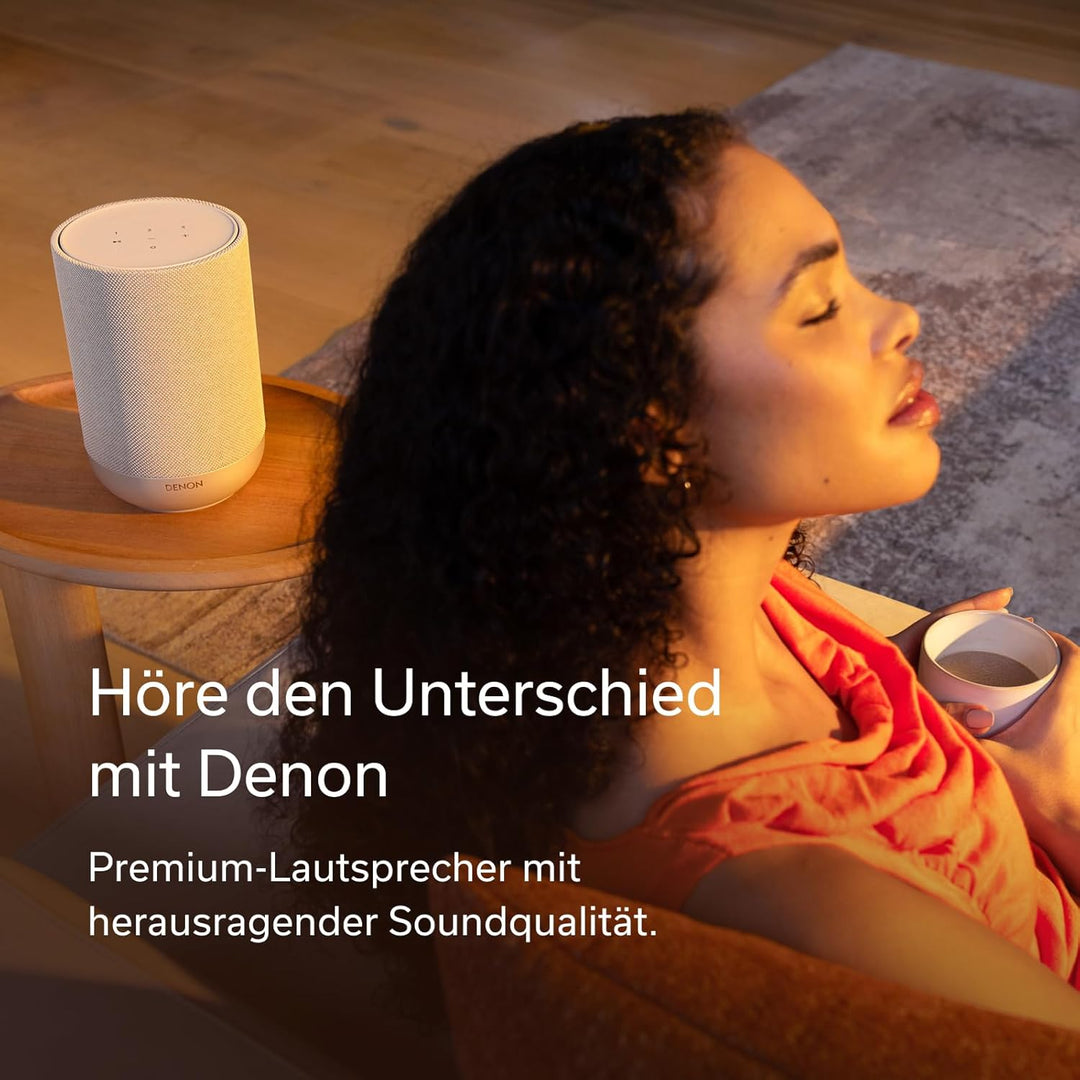 Denon Home 200 Smart Bluetooth Lautsprecher mit HEOS, Dolby Atmos Music, Musikbox Kabellos, Hi-Res A