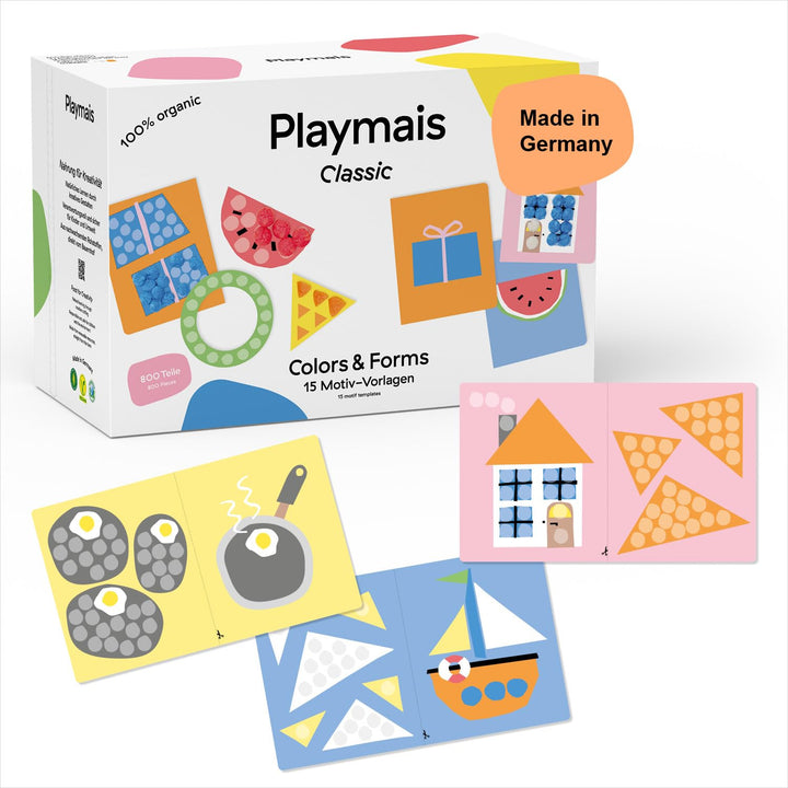 Playmais Classic Colors & Forms | 800 Playmais Teile | Bastelset | natürliches Spielzeug | inkl. Sch