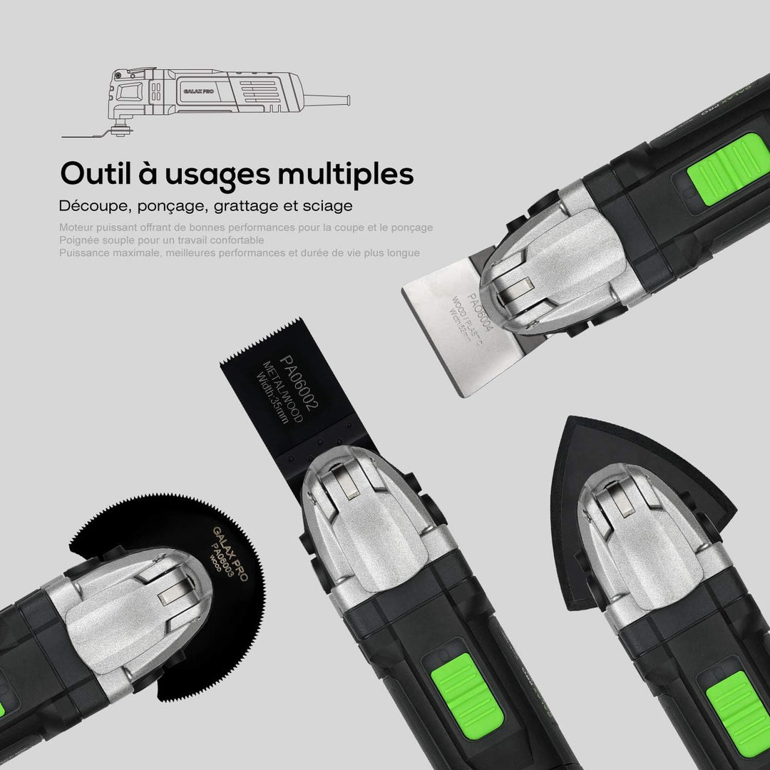 GALAX PRO Multifunktionswerkzeug, schwenkbar, 400 W, Multifunktionswerkzeug mit 6 Drehgeschwindigkei