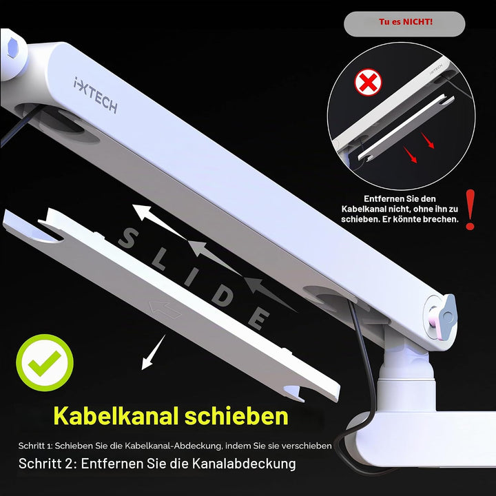IXTECH Mikrofonarm mit niedrigem Profil, verstellbarer Mikrofonständer mit eingebautem Kabelmanageme