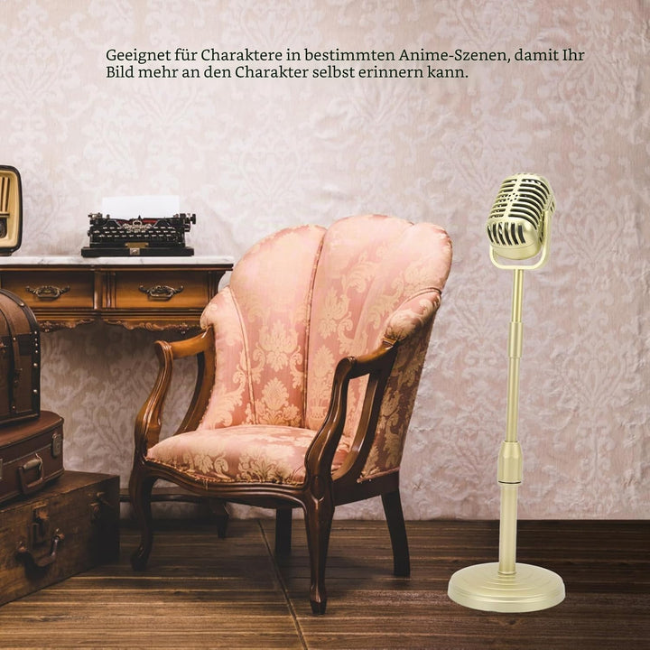 Vintage-Mikrofon-Requisitenmodell, Anhebbares, Realistisches, Leichtes, Klassisches Retro-Stil-Mikro