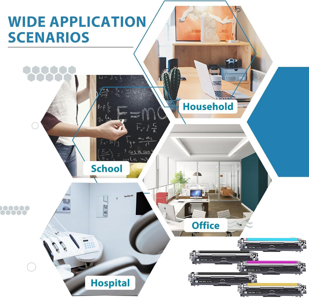 5er-Pack TN241 TN245 Kompatibel für Brother MFC 9332CDW DCP 9022CDW 9142 CDN HL-3142CW MFC-9332CDW D