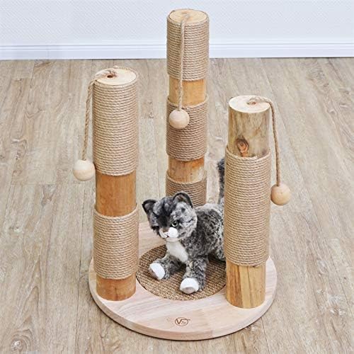 VOSS.PET Kratzbaum Kaiser beige, 57cm hoch, natürliche Materialien Premium Kiefernholz, Katzenbaum K