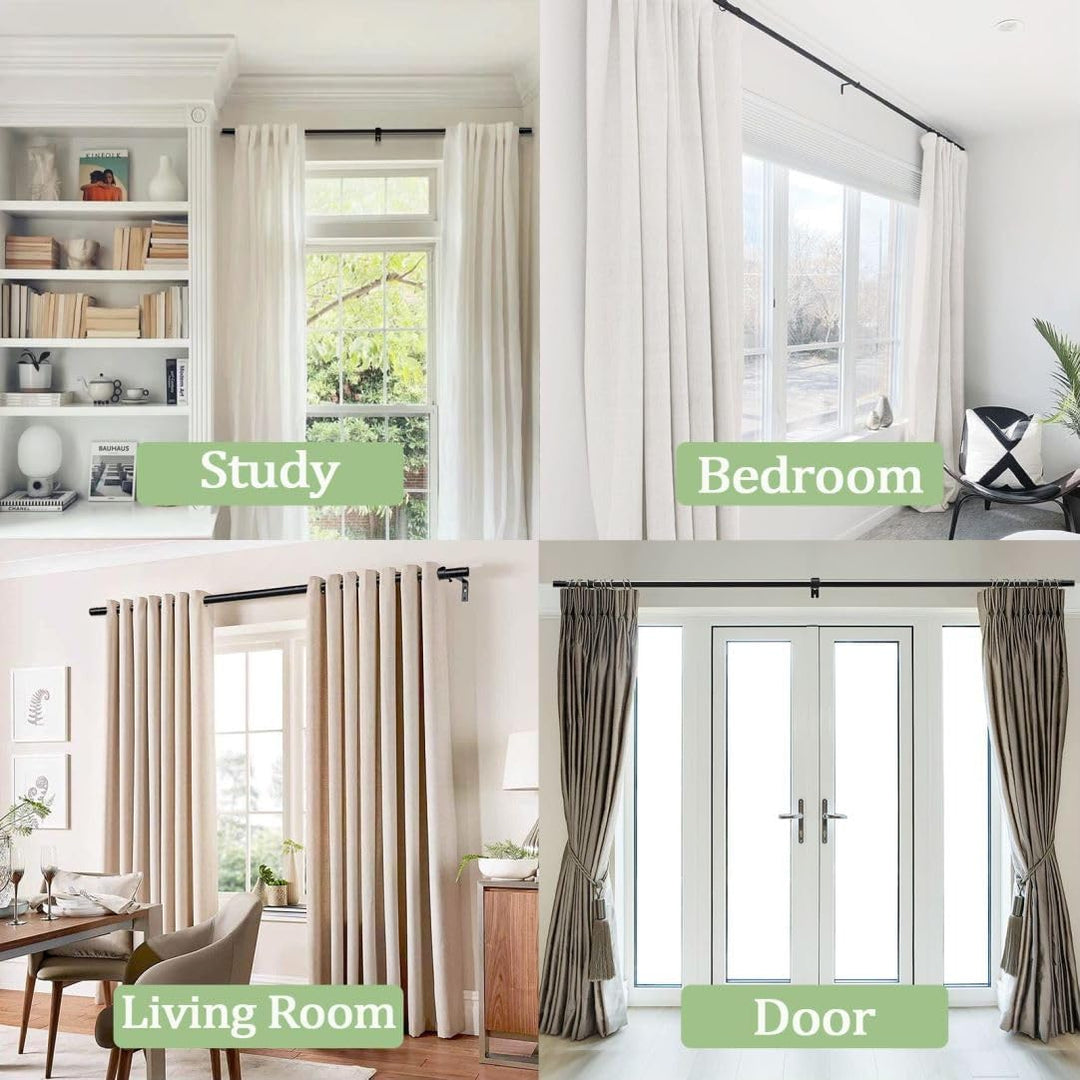 Gardinenstange Schwarz Vorhangstange Ausziehbar Gardinenstangen Verstellbare Länge mit Verstellbaren