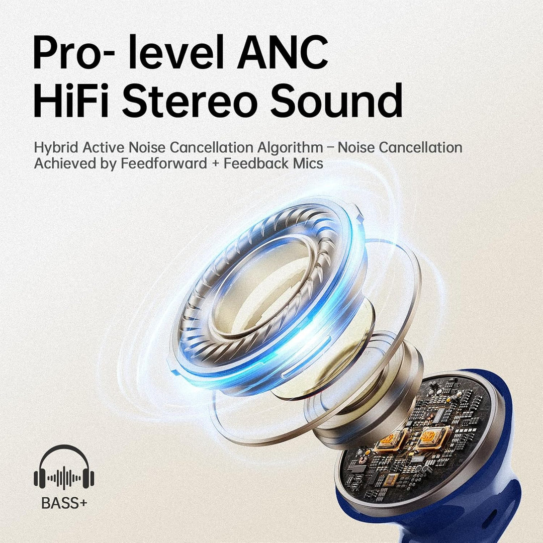 ANC Kopfhörer Kabellos Bluetooth, Bluetooth 5.4 Kopfhörer mit 8 EQ-Modu, -45 dB ANC Noise Cancelling