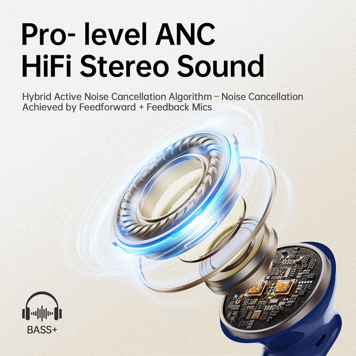 ANC Kopfhörer Kabellos Bluetooth, Bluetooth 5.4 Kopfhörer mit 8 EQ-Modu, -45 dB ANC Noise Cancelling