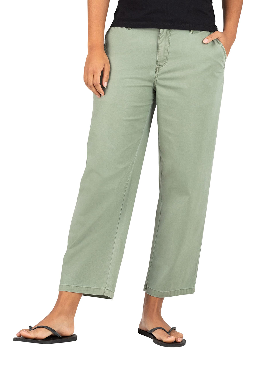 Timezone Damen Freizeithose Regular Marlatz Cropped 27 Oil Green, 27 Oil Green