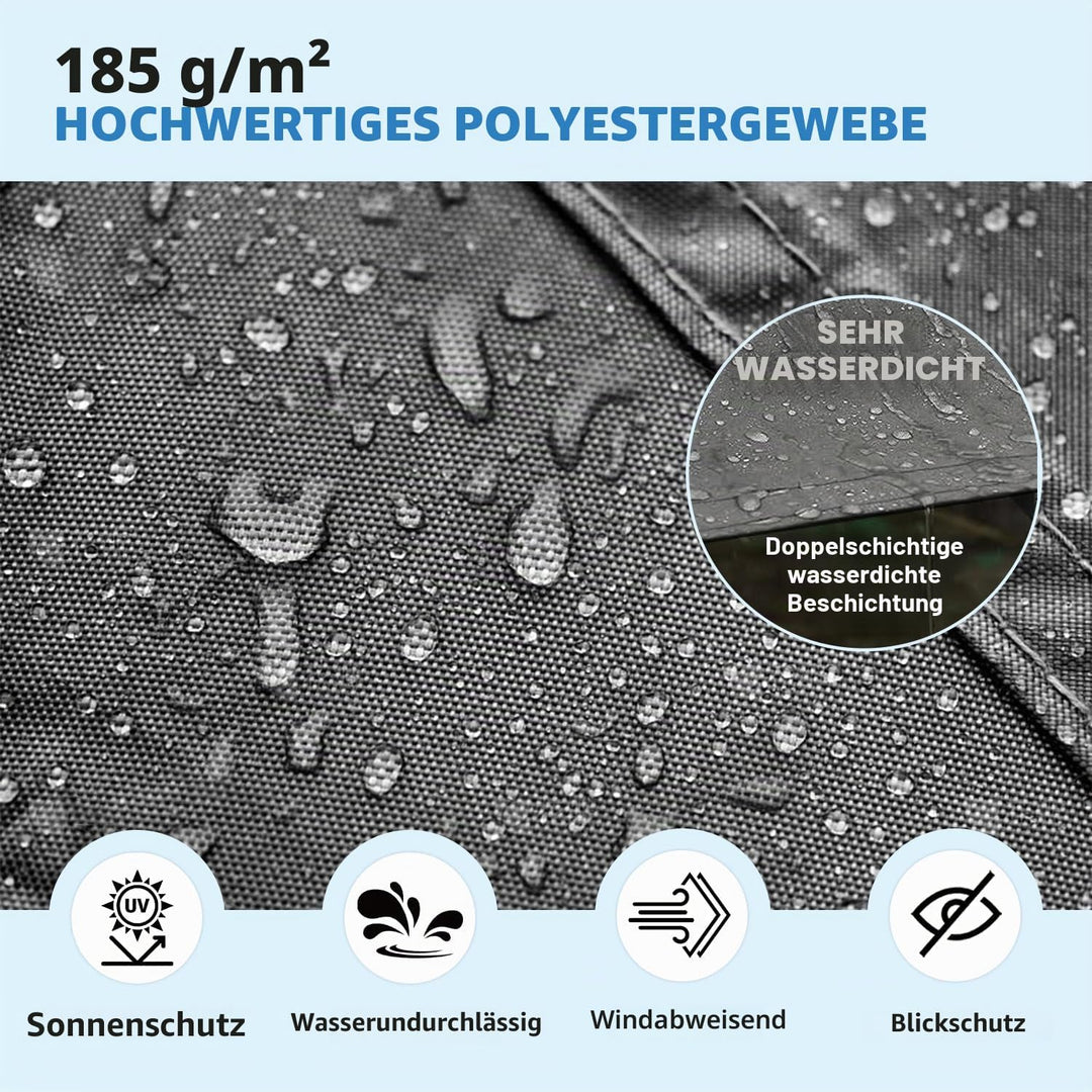 Sonnenplane 2x4M, Segeltuch Meterware im Viele Grösse und Farben, Windschutznetz inkl Befestigungsse