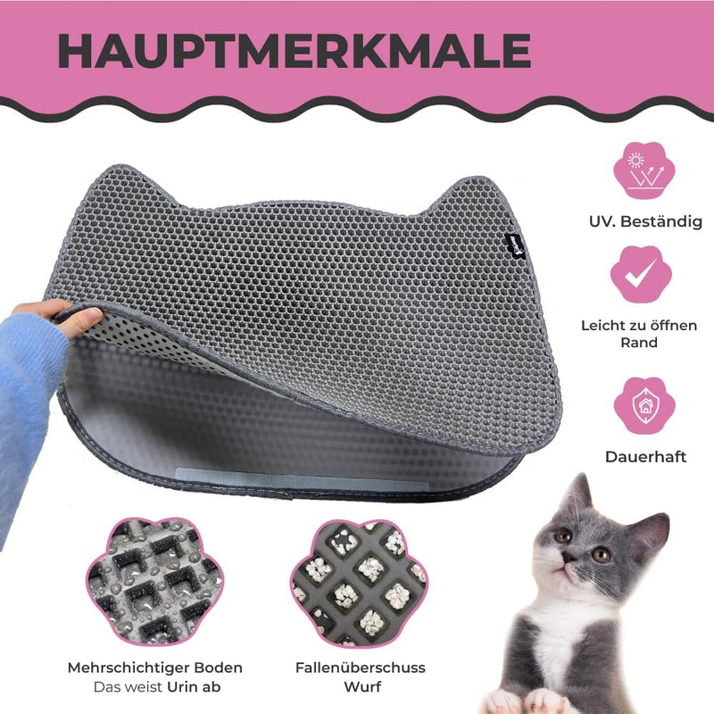 MaxxPet Katzenstreumatte - Sauberlaufmatte für Katzentoilette - Katzenstreuauffangmatte - Auslaufmat