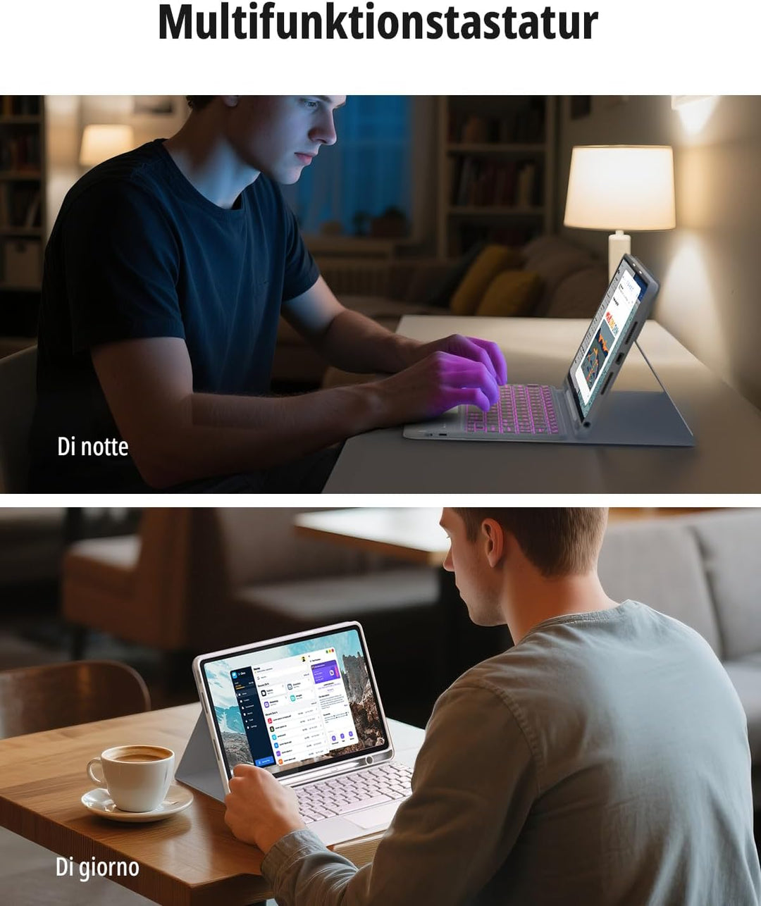 CACOE Tastatur Hülle für Lenovo Idea Tab 2025 11 Zoll (TB-336ZU TB-336FU) mit Touchpad, 7-Farbige Hi