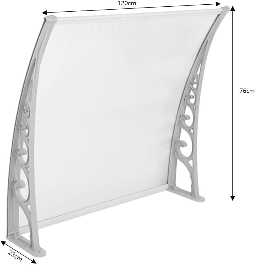 Vordach für Tür, Haustür, Polycarbonat, 80 x 120 x 23 cm 80*120*23 cm, 80*120*23 cm