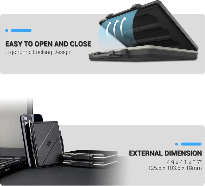 JJC Speicherkarten Etui Tasche Aufbewahrung für 2,5 Zoll interne Solid State Drive x1 + NVMe M.2 228