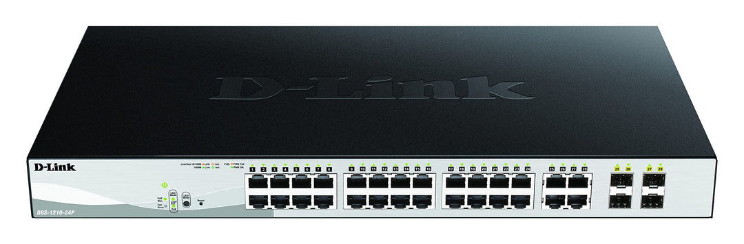 D-Link DGS-1210-24P/E Gigabit Smart Switch (24-Port, 4X SFP, 56 Gbps Schaltleistung) - Nur EU-Netzka