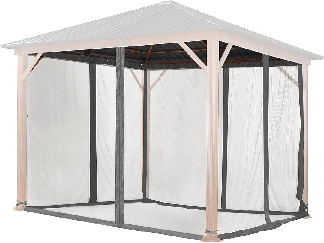 Moskitonetz für Gartenpavillon Forest Superior 3x3 m - Polyester - Insektengitter inkl. Haken, mit R