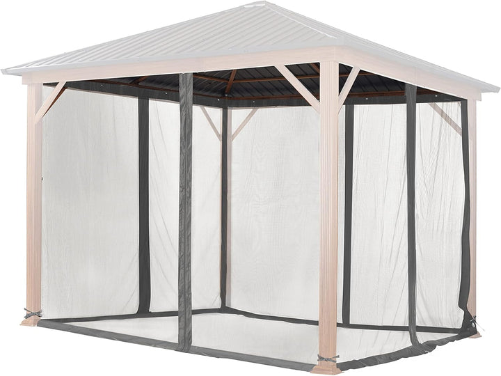 Moskitonetz für Gartenpavillon Forest Superior 3x3 m - Polyester - Insektengitter inkl. Haken, mit R