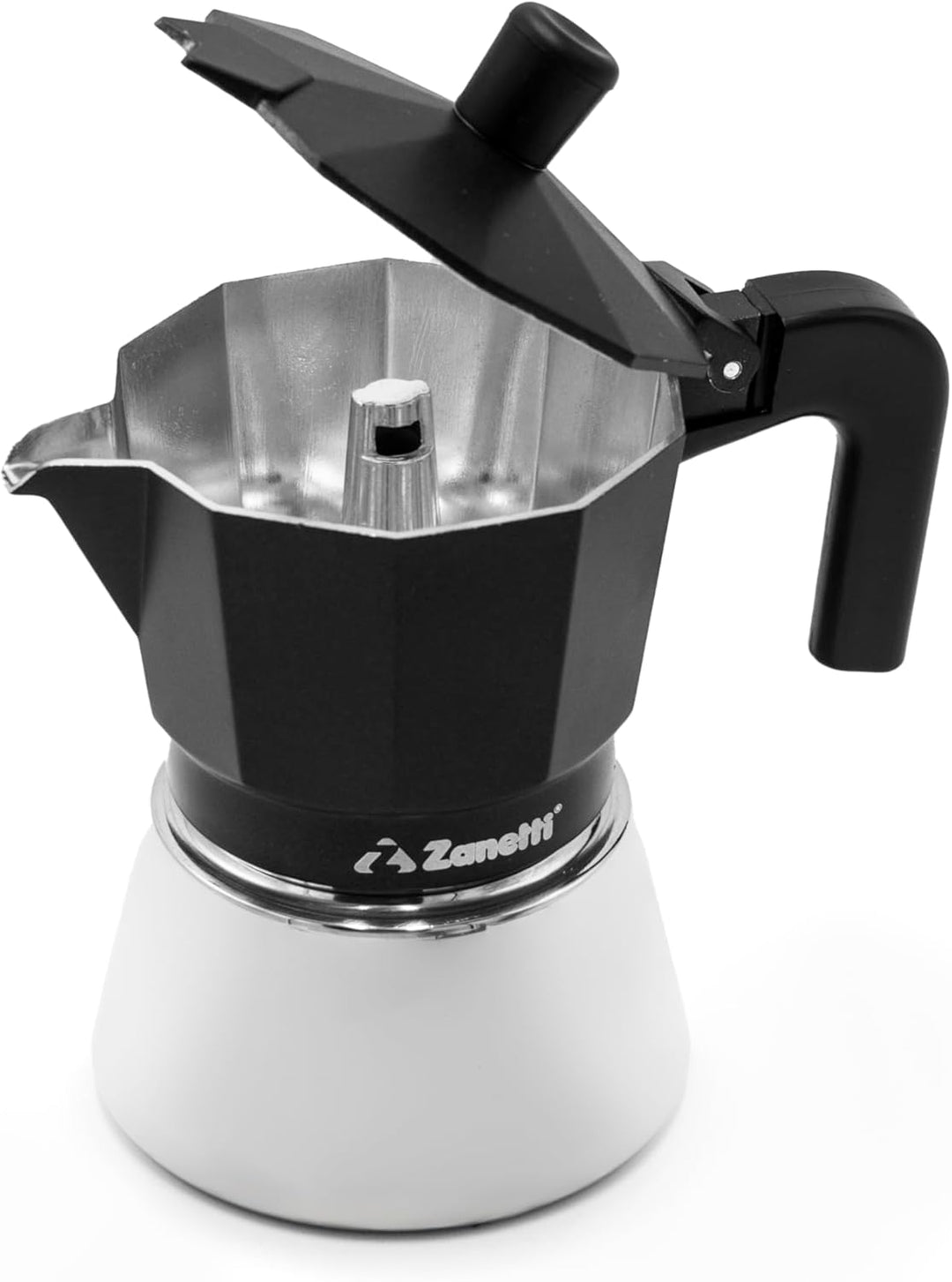 Zanetti, Star Espressokocher, Induktion, 3 Tassen, Espressokocher mit Kessel aus Edelstahl und Ergon