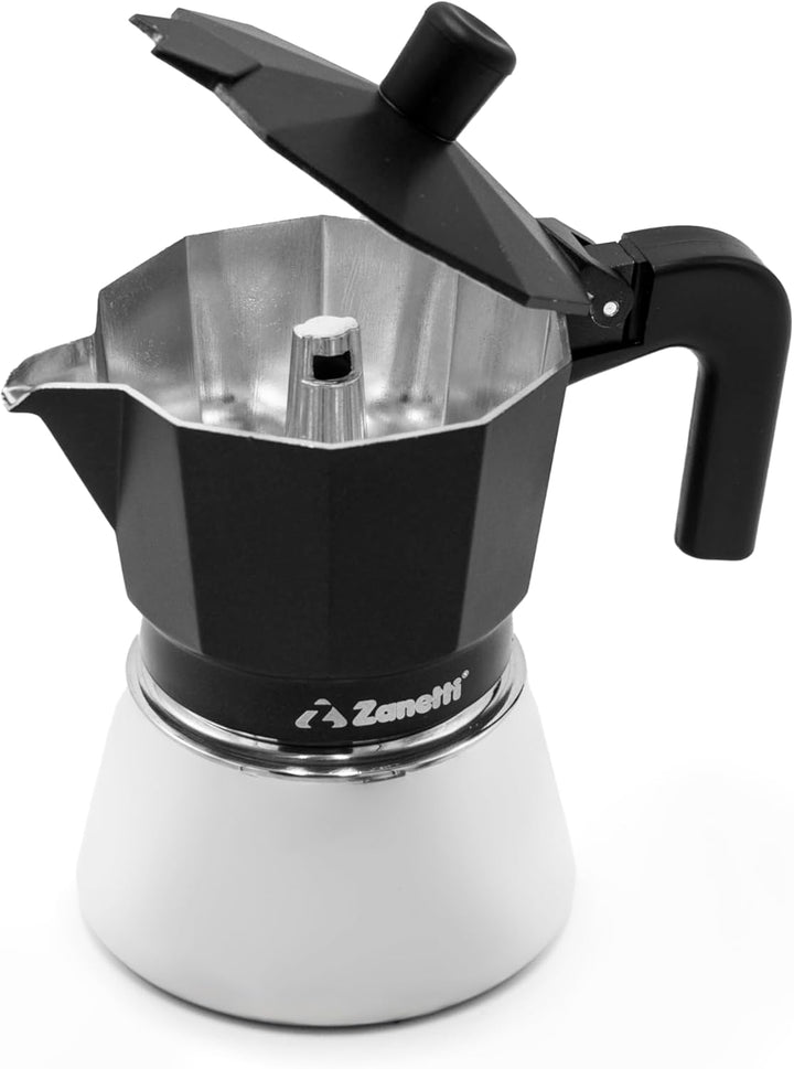 Zanetti, Star Espressokocher, Induktion, 3 Tassen, Espressokocher mit Kessel aus Edelstahl und Ergon