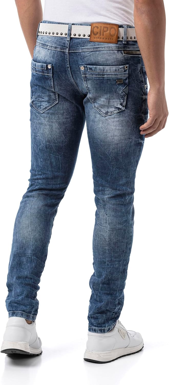 Cipo & Baxx Herren Jeans | Modernes Denim | Markante Details | Vielseitig kombinierbar für Freizeit