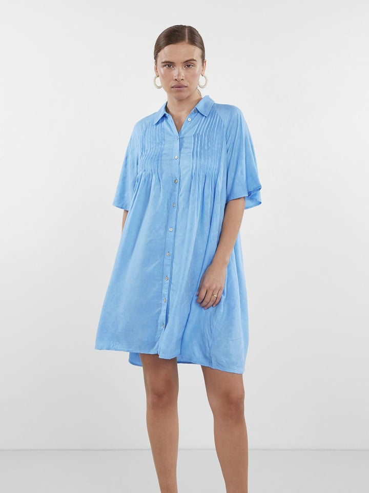 YAS Damen Kleid S Ethereal Blue, S Ethereal Blue