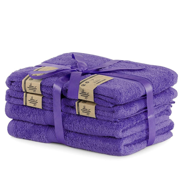 DecoKing 6er Set violett Baumwolle 4 Handtücher 50x100 cm und 2 Badetücher 70x140 cm Duschtücher Bam