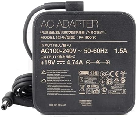 19V 4.74A 90W AC Adapter ADP-90YD B PA-1900-30 Ladegerät kompatibel für ASUS A52F A53E A53S S53U F55