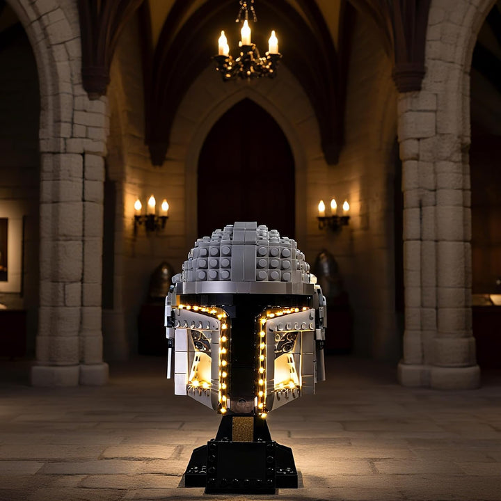 LED Lichtset kompatibel mit LEGO 75328 Star Wars Der Mandalorianer Helm – Beleuchtungsset für Helm-M
