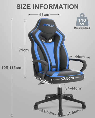 bigzzia Gaming Chair Ergonomic Gaming Stuhl Höhenverstellbarer Bürostuhl 360°Drehsessel Computer Gam