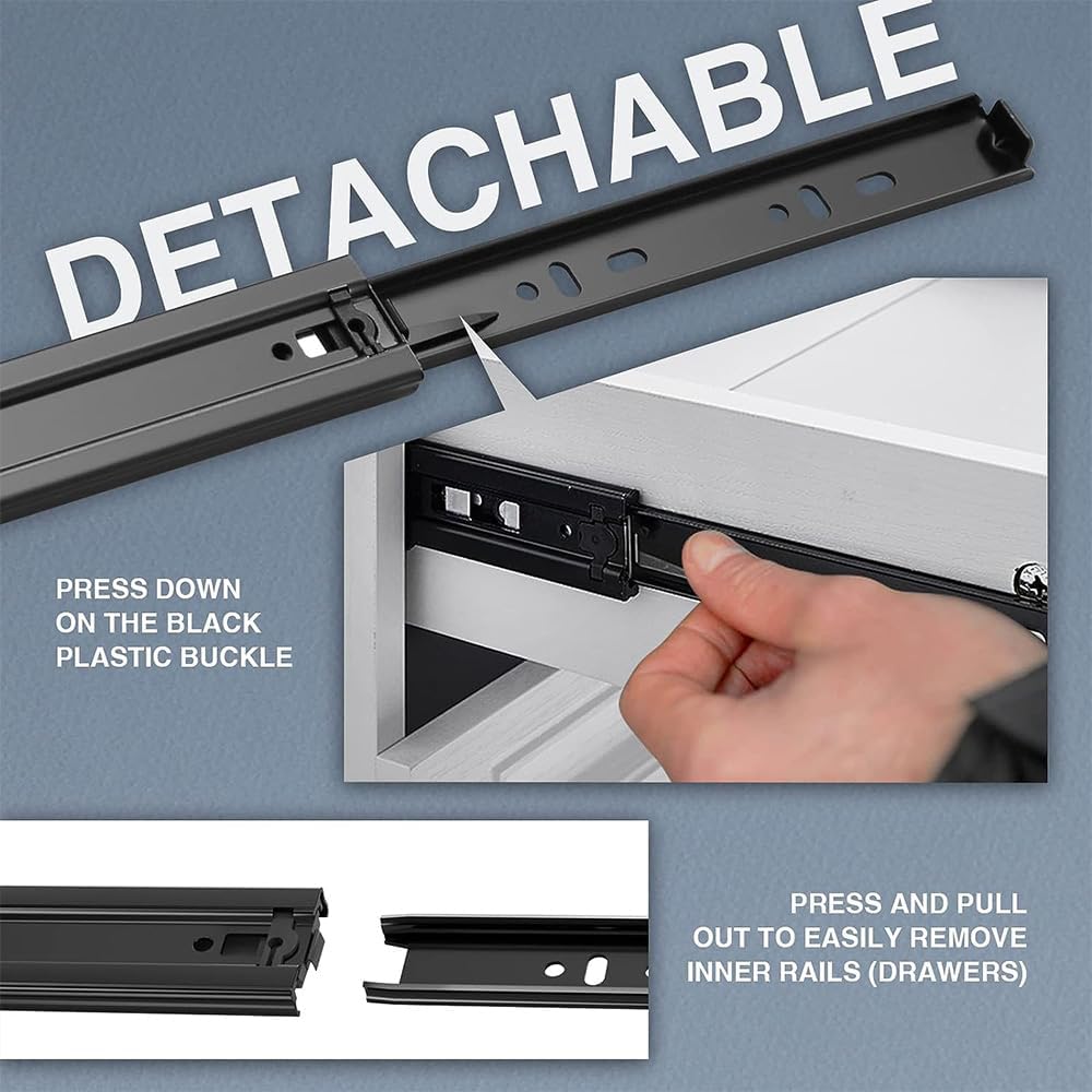 2 Paar Kugelauszug,350 mm Schubladenschienen Vollauszug 45 kg Tragkraft Schubladenauszug, Kugellager