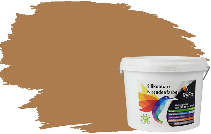 RyFo Colors Silikonharz Fassadenfarbe Lotuseffekt Trend Nougat 3l - bunte Fassadenfarbe, weitere Bra