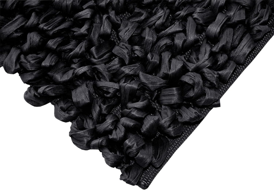 Lashuma Badteppiche für Fussbodenheizung Farbe: Schwarz kleine Badmatte Grösse: 50x70 cm 50x70 cm Sc
