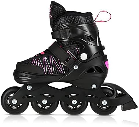 NILS 2in1 Inlineskates/Schlittschuhe Extreme NH11912A Schwarz/Pink ABEC9 Gr. 35-38 verstellbar