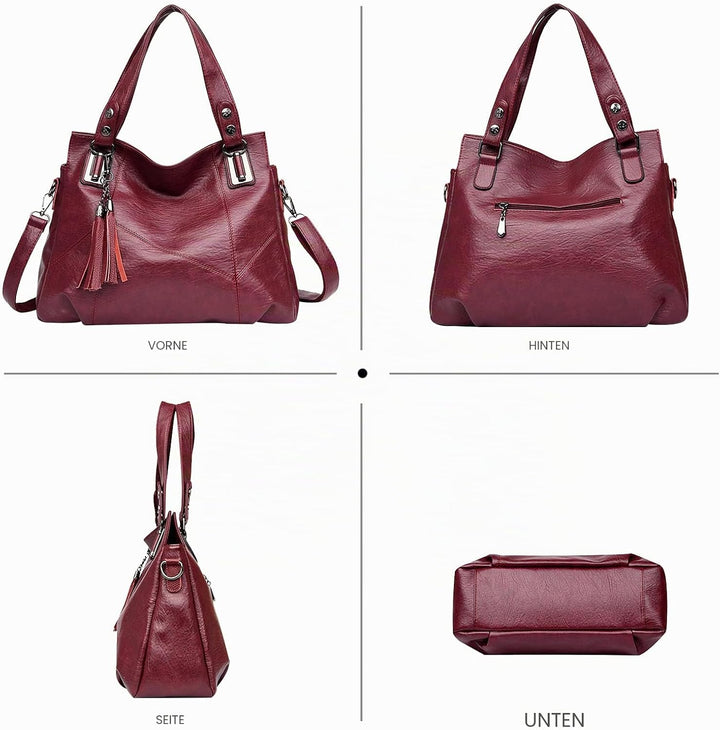 NICOLE &amp; DORIS Damen Handtasche Mode Umhängetasche mit grosser Kapazität Schultertasche Retro Shoppe