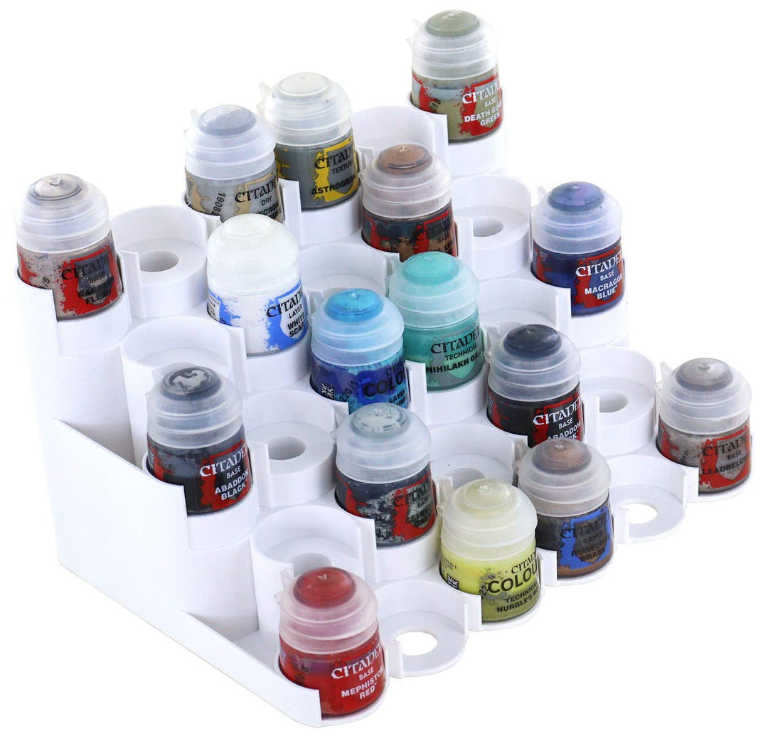 Feldherr Paint Rack kompatibel mit 28 Citadel Farbtöpfchen (12 ml / 18 ml / 24 ml) Weiss, Weiss