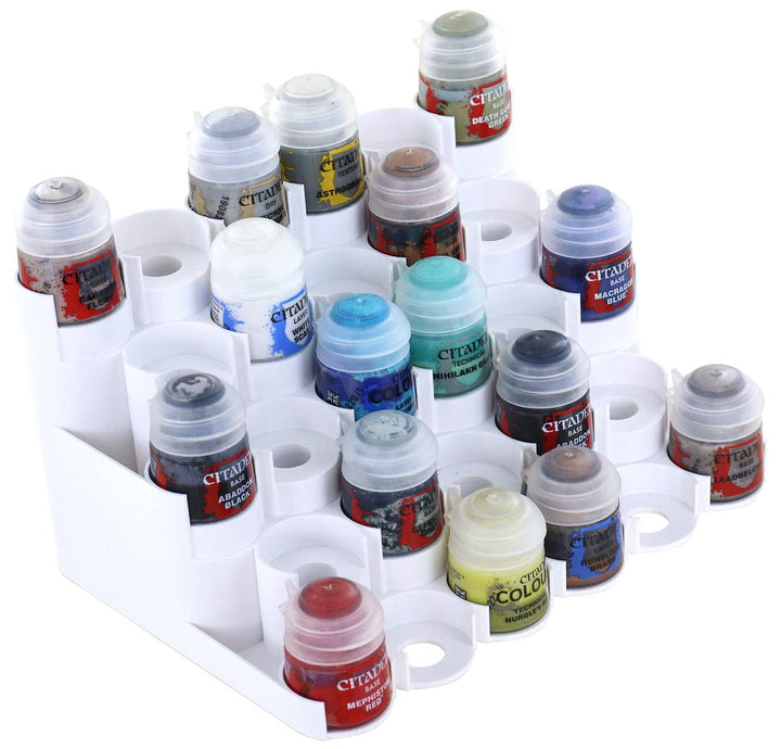 Feldherr Paint Rack kompatibel mit 28 Citadel Farbtöpfchen (12 ml / 18 ml / 24 ml) Weiss, Weiss