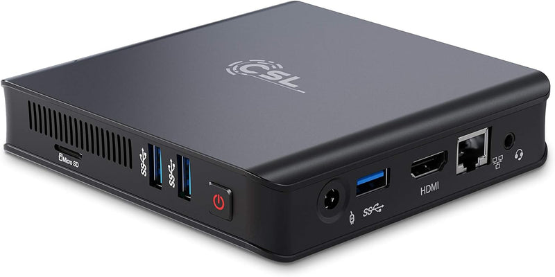 Mini PC CSL Narrow Box Ultra HD Compact v5 Windows 10 Pro lüfterlos, Intel Celeron N5100 4x2800MHz,