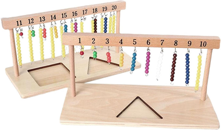 Zählperlen aus Holz - Sicheres und langlebiges Montessori Mathe-Lernspielzeug | Einfach zu verwenden