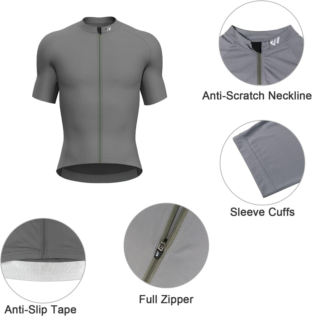 Lo.gas Radtrikot Herren Kurzarm, Rennrad Trikot Durchgehender Reissverschluss mit 3 Taschen M Kurzar