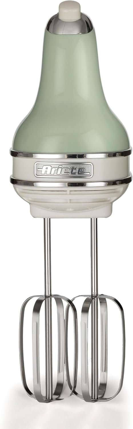 Ariete 1548 Handmixer Vintage, 450 W, 5 Geschwindigkeiten, Turbo-Funktion, 2 Schneebesen, Grün
