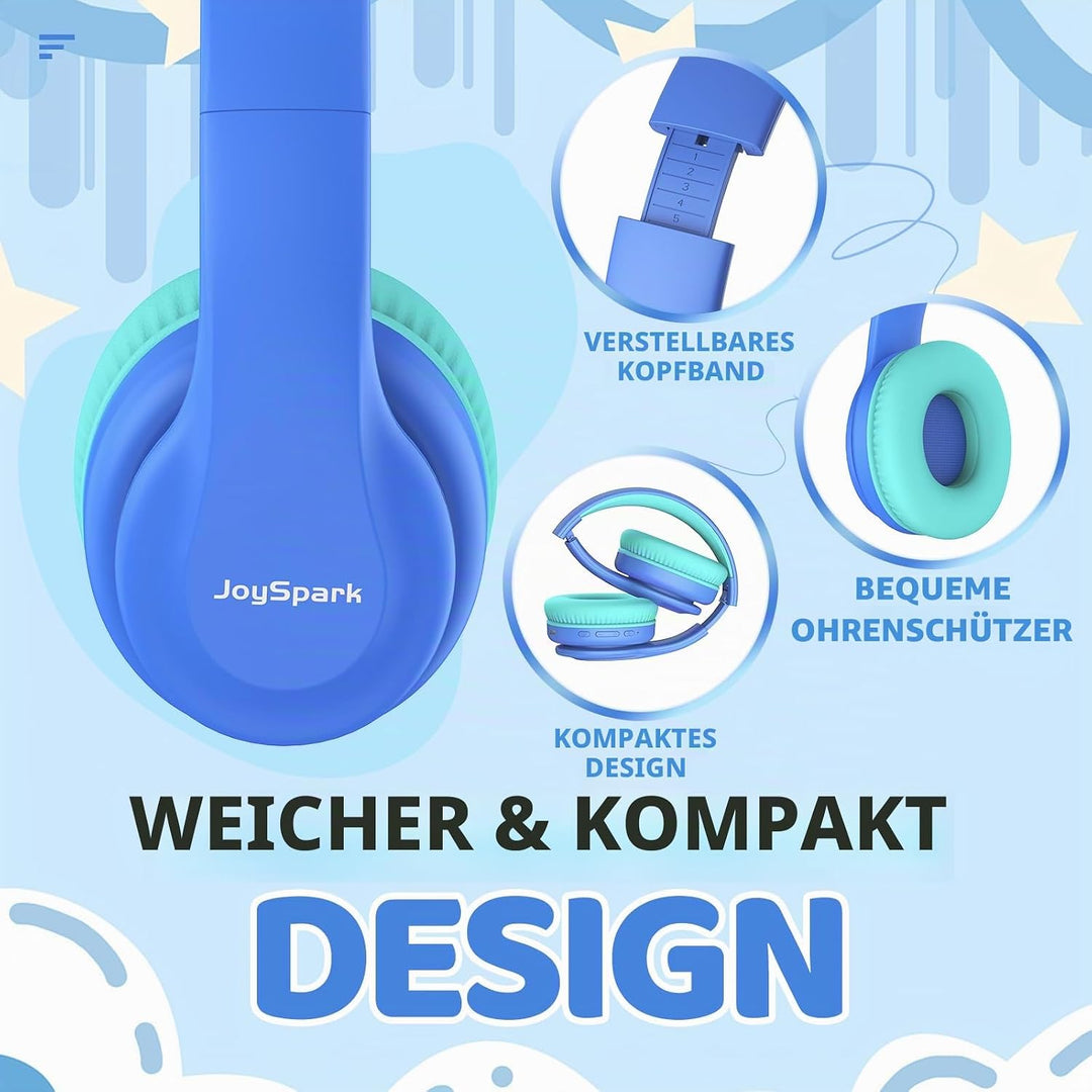 Bluetooth Kopfhörer Kinder, Kabellose Kinderkopfhörer Over-Ear mit 85/94dB Lautstärkebegrenzung, 60