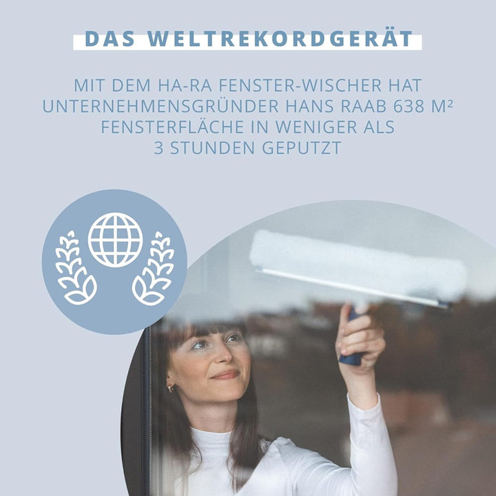 Ha-Ra Fensterwischer Standard 32cm I All-In-One Abzieher & Einschäumer I mittelgrosser Fensterwische