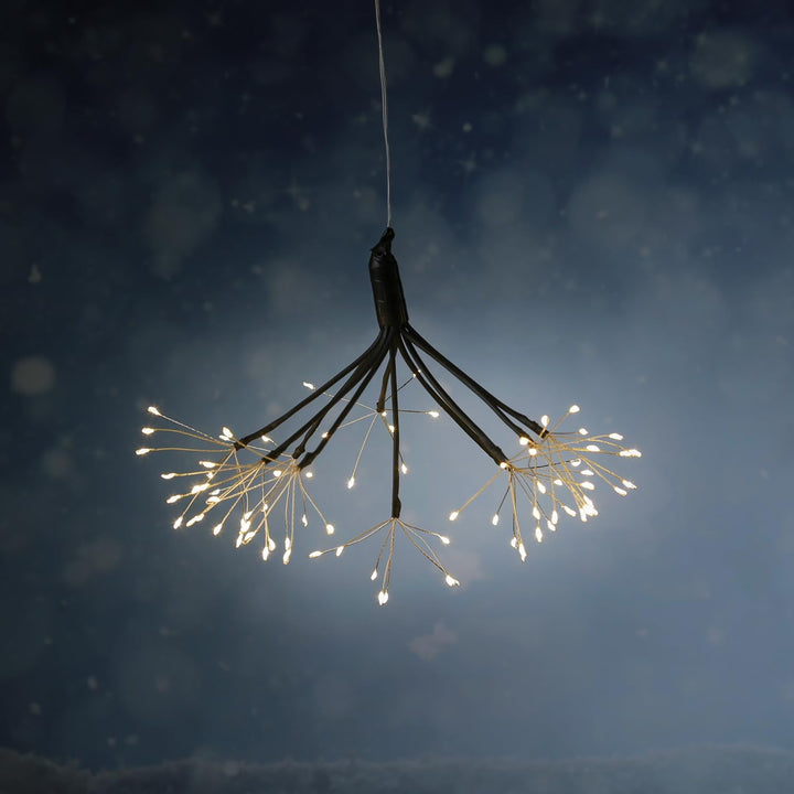 LED Feuerwerk Leuchte hängender Polarstern Pusteblume Firework 100 LED 25cm 8 Modi Fernbedienung für