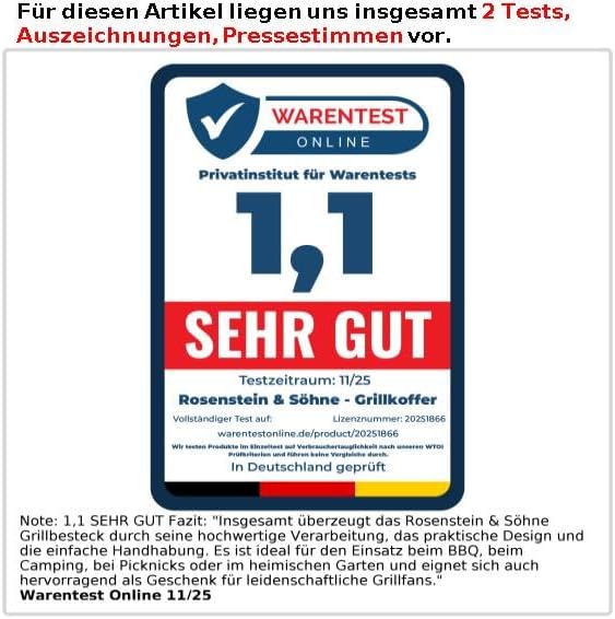 Rosenstein & Söhne Grillkoffer: Edelstahl-Grillbesteck im Aluminium-Koffer (Grillbesteckkoffer, Gril