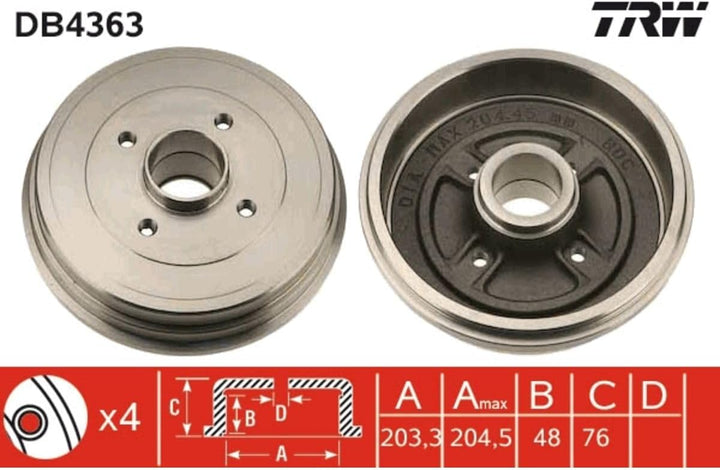 TRW Automotive AfterMarket DB4363 Bremstrommel