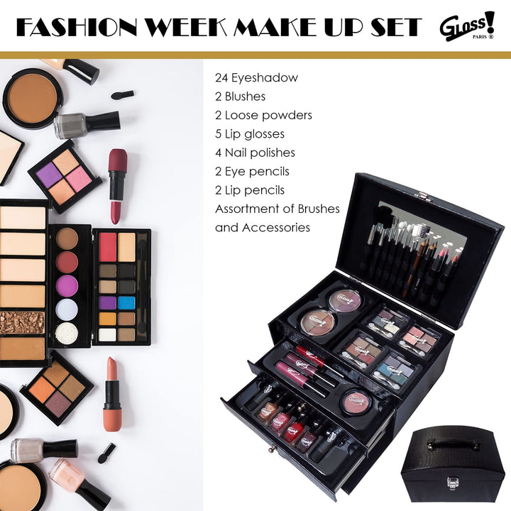 Gloss Stylish Essentials Make up, Geschenkset, 44-teilig, GM-07208-11 Geschenk-Box - Make-up Kit