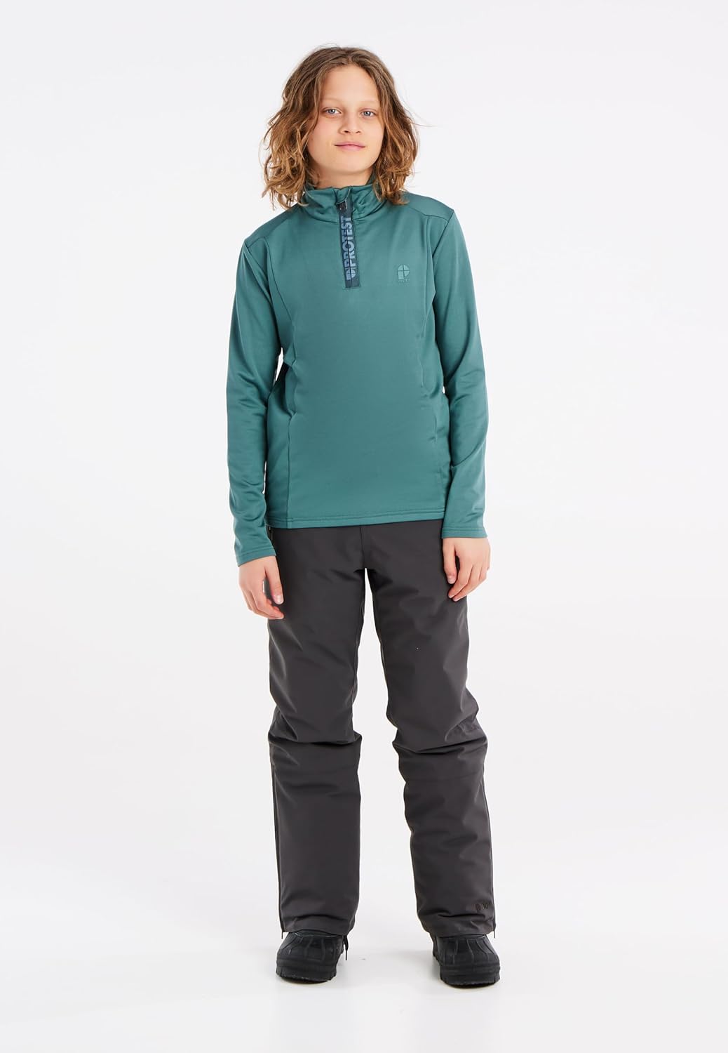 Protest Jungen 1/4-reissverschluss WILLOWY JR 152 Atlantic Green, 152 Atlantic Green